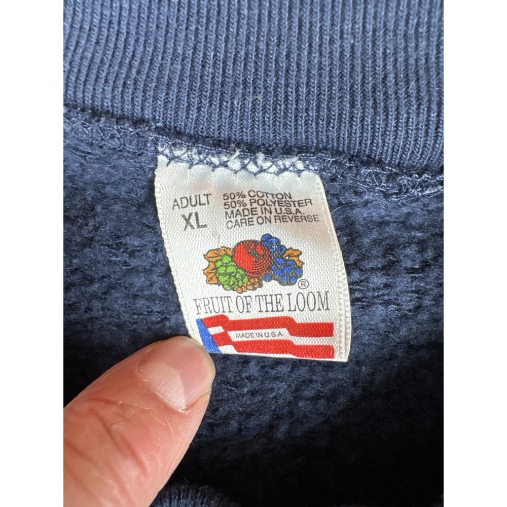 Vintage 90s Bayfield WI Apostle Islands Sweatshirt USA Made XL Navy - Picture 8 of 9